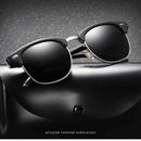 Classic Half Frame Polarized Sunglasses Men Women Retro Rivet Small Sun Glasses Male Popular Black Anti Glare Travelling Shades - M & M Global