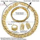 Jewelry Set for Women Bridal Dubai Gold Color Crystal Necklace Bracelet Nigerian Indian Jewelry Set Wedding Traditional - M & M Global