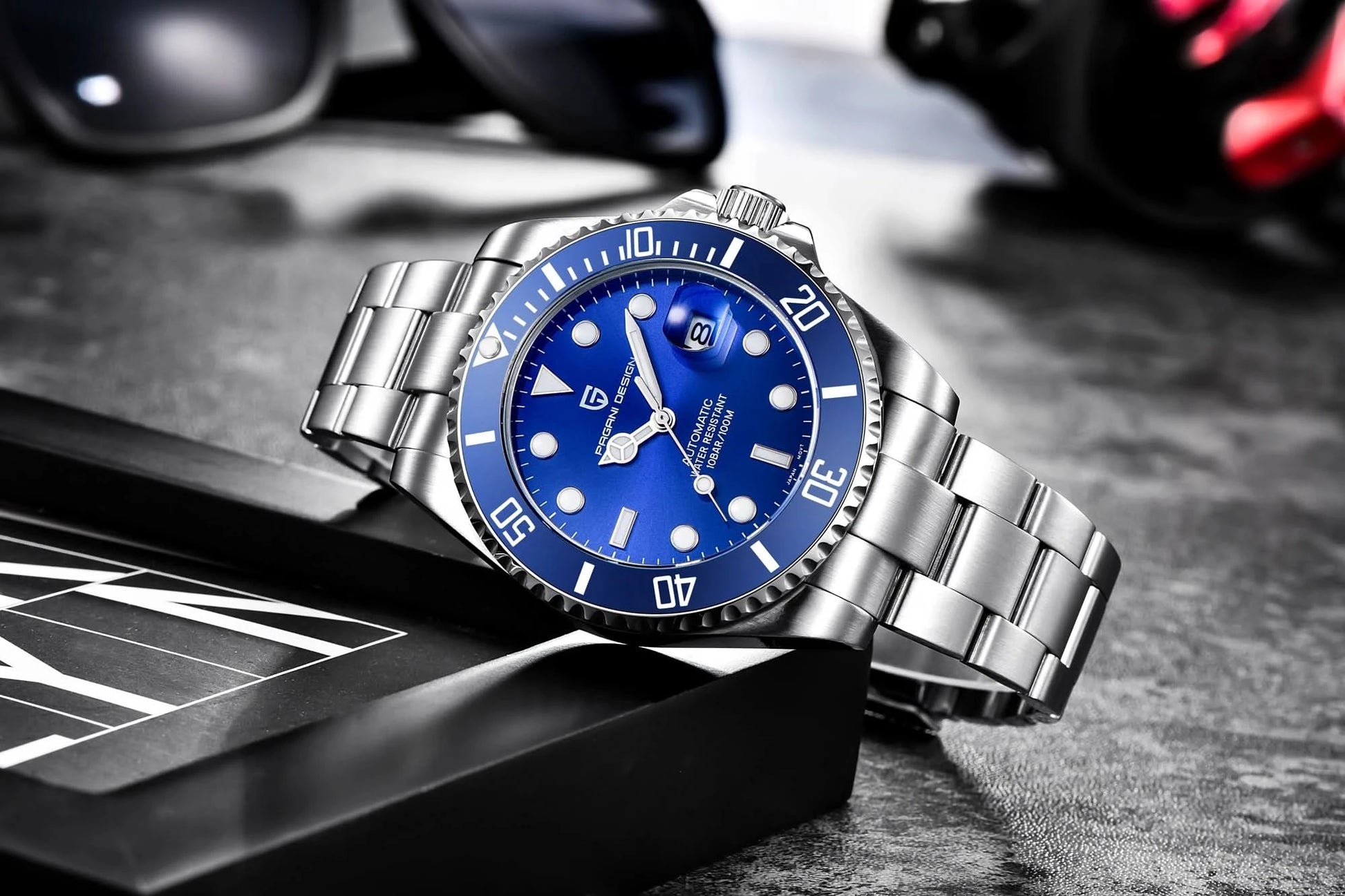 PAGANI DESIGN Luxury Sapphire Glass Men Automatic Watch 100m Waterproof Stainless Steel men mechanical wristwatches montre homme - M & M Global