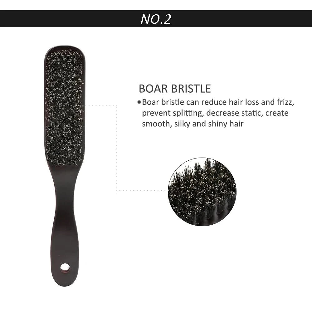 Natural Boar Bristle Beard Brush Men Facial Hair Cleaning Brush Professional Hairbrush Shaving Tools Beard Mustache Brushes - M & M Global