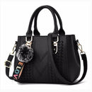 Embroidery Messenger Bags Women Leather Handbags Bags for Women Sac a Main Ladies hair ball Hand Bag - M & M Global