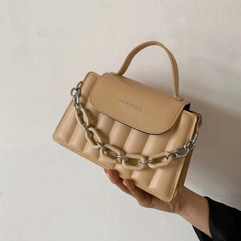 New Chains Shoulder Bag Women Solid Color Crossbody Bag Designer Messenger Handbag and Purse Luxury Top-handle Bag feminina - M & M Global
