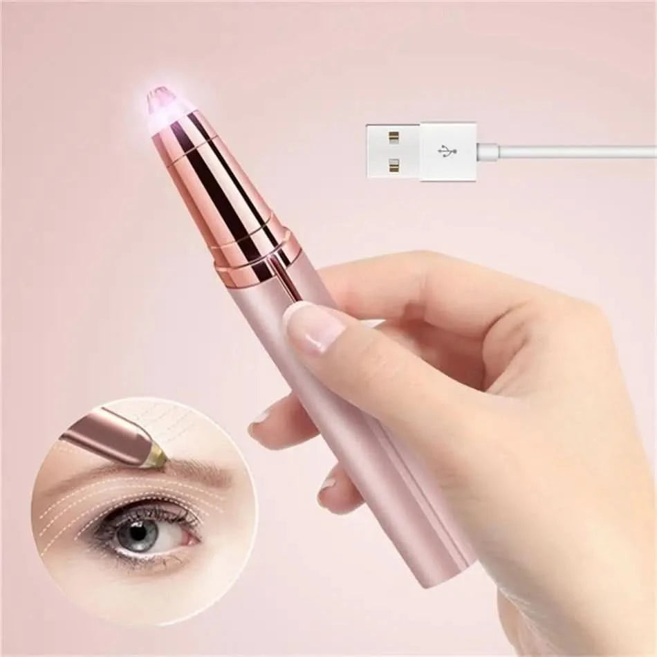 USB Electric Eyebrow Trimmer Makeup Painless Eye Brow Epilator Mini Shaver Razors Portable Facial Hair Remover Women Depilator - M & M Global