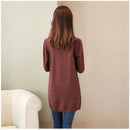 Solid Long Sweater Women Clothing 2025 New Korean Pocket Knit Sweater Dress Casual Warm Loose O neck Long sleeve Ladies Pullover