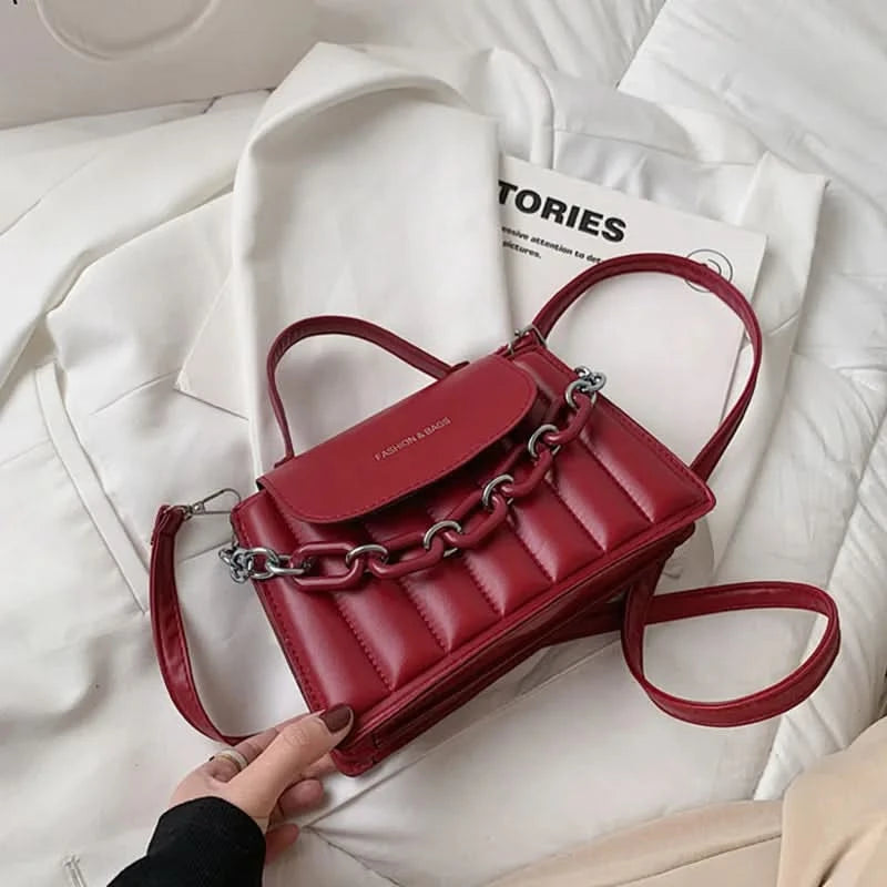 New Chains Shoulder Bag Women Solid Color Crossbody Bag Designer Messenger Handbag and Purse Luxury Top-handle Bag feminina - M & M Global