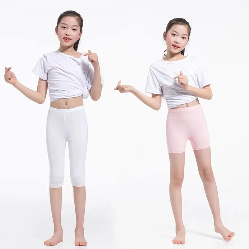 3-15Y girls spring summer pants calf-length leggings short Candy Color pants girls legging Knee Length baby girls cotton pants - M & M Global