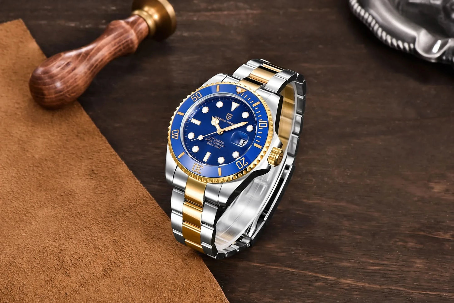 PAGANI DESIGN Luxury Sapphire Glass Men Automatic Watch 100m Waterproof Stainless Steel men mechanical wristwatches montre homme - M & M Global