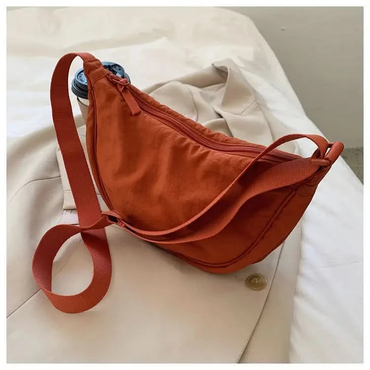 Simple Design Women's Messenger Bag Fashion Ladies Nylon Hobos Small Shoulder Bags Vintage Female Girls Purse Cloth Handbags - M & M Global