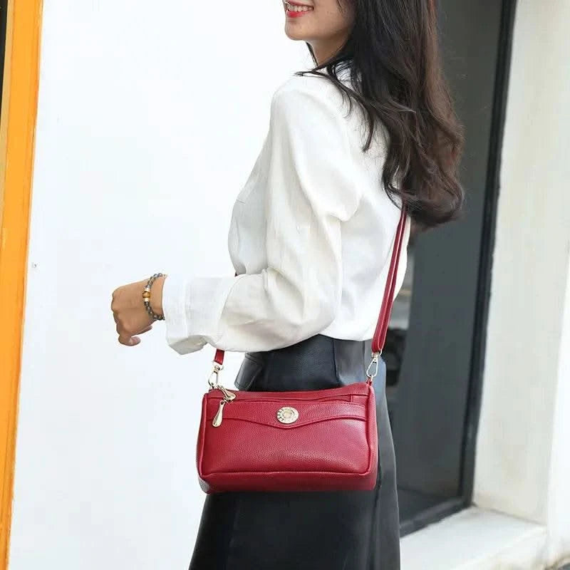 Crossbody Bags for Women PU Leather Messenger Bags Female Multiple Pocket Shoulder Bags Ladies Square Messenger Phone Purse - M & M Global