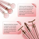5-in-1 24K Gold Beauty Wand Face Massager Electric Vibrating Rose Quartz 3D Roller Face Lifting Body Facial Gua Sha Jade Roller - M & M Global