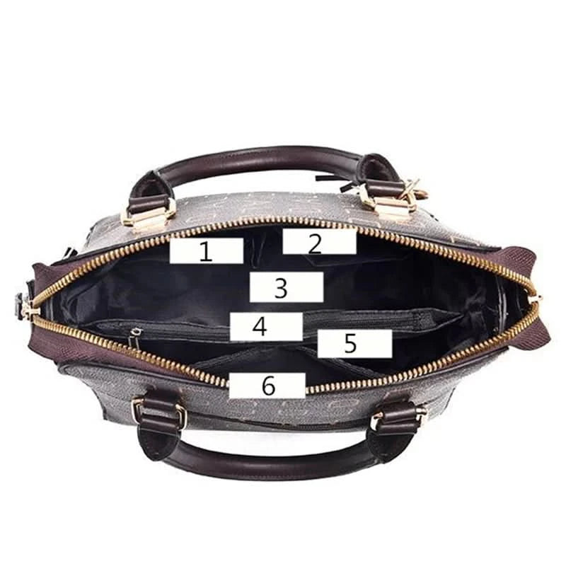 Fashion English Letter Handbag Women PU Leather Tassel Top-handle Bag Luxury Shoulder Bag Large Capacity Lady Tote Design Purse - M & M Global