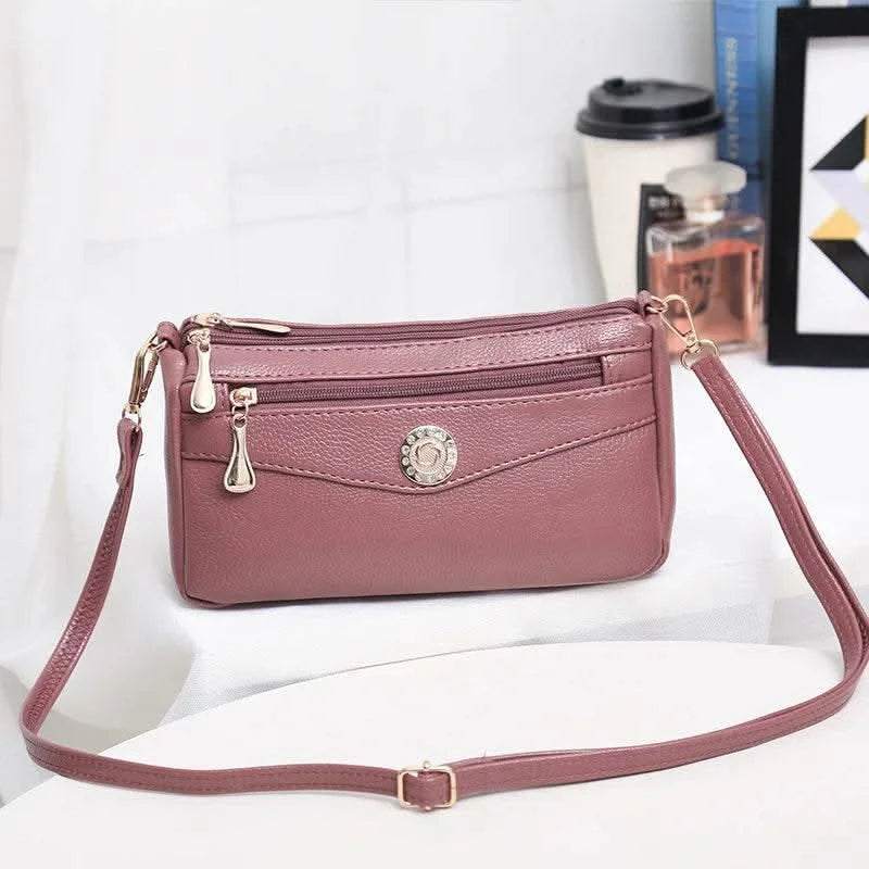 Crossbody Bags for Women PU Leather Messenger Bags Female Multiple Pocket Shoulder Bags Ladies Square Messenger Phone Purse - M & M Global