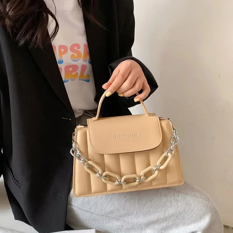 New Chains Shoulder Bag Women Solid Color Crossbody Bag Designer Messenger Handbag and Purse Luxury Top-handle Bag feminina - M & M Global