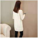 Solid Long Sweater Women Clothing 2025 New Korean Pocket Knit Sweater Dress Casual Warm Loose O neck Long sleeve Ladies Pullover