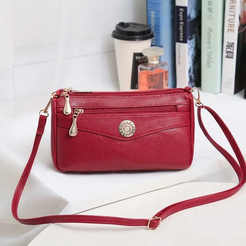 Crossbody Bags for Women PU Leather Messenger Bags Female Multiple Pocket Shoulder Bags Ladies Square Messenger Phone Purse - M & M Global