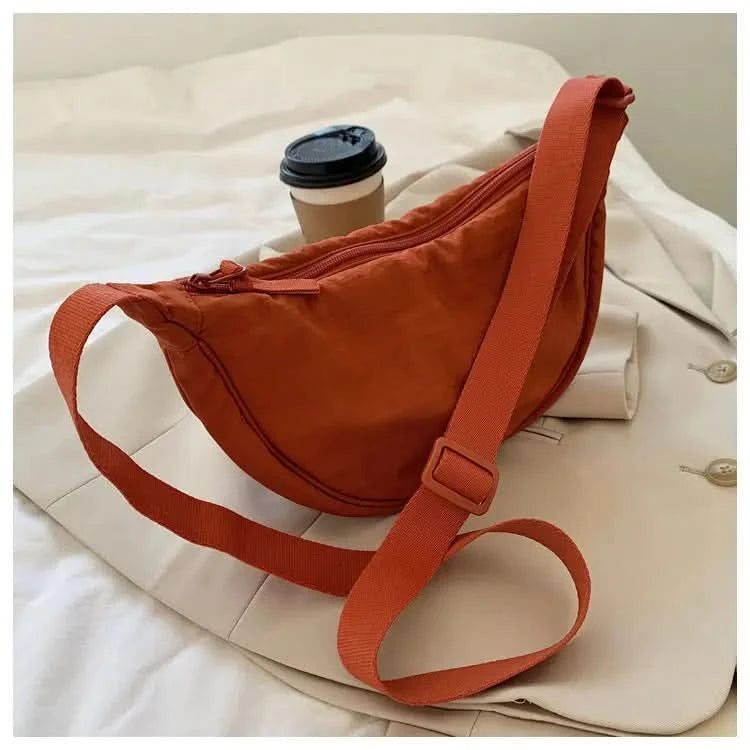 Simple Design Women's Messenger Bag Fashion Ladies Nylon Hobos Small Shoulder Bags Vintage Female Girls Purse Cloth Handbags - M & M Global