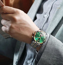 OLEVS Men's Watches Automatic Mechanical Business Wristwatch Waterproof Stainless Steel Strap Watch for Man Skeleton Calendar - M & M Global
