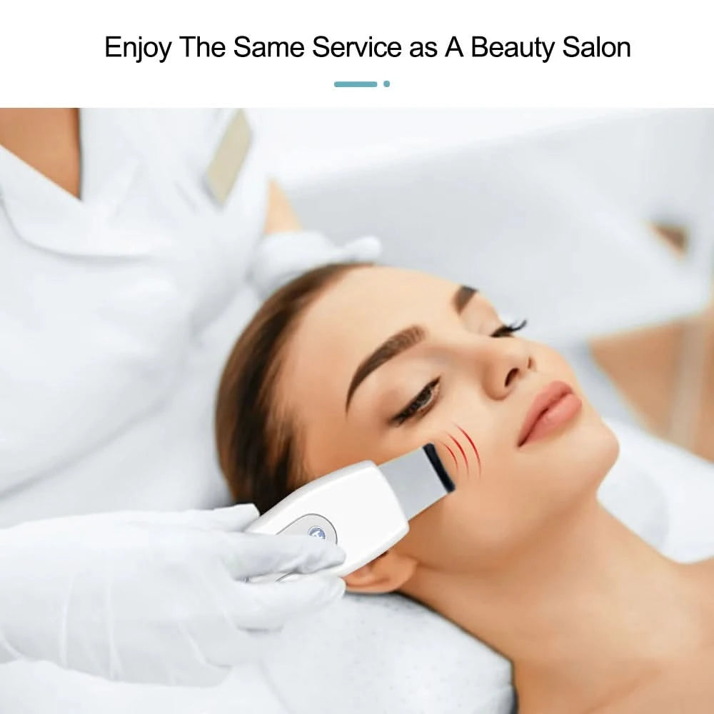 Ultrasonic Skin Scrubber Cleaning Face Cleanser  Acne Remover Facial Lifting Massager Ultrasound Skin Care Peeling Clean Machine - M & M Global