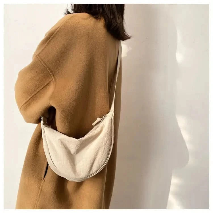 Simple Design Women's Messenger Bag Fashion Ladies Nylon Hobos Small Shoulder Bags Vintage Female Girls Purse Cloth Handbags - M & M Global