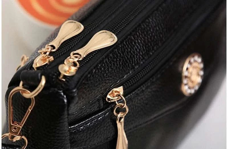 Crossbody Bags for Women PU Leather Messenger Bags Female Multiple Pocket Shoulder Bags Ladies Square Messenger Phone Purse - M & M Global