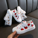 Hot sale pineapple strawberry spring and autumn new soft bottom girls children students casual non-slip PU leather sports shoes - M & M Global
