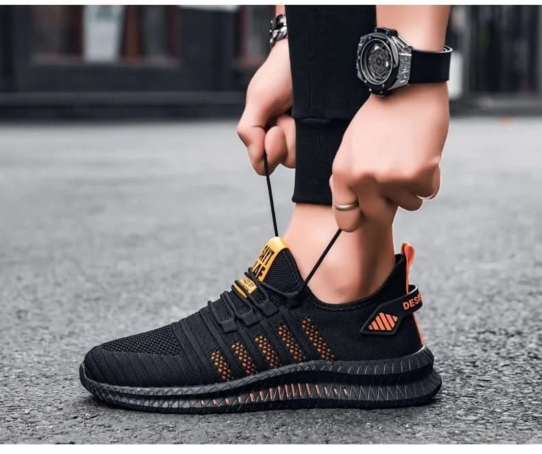 Fashion Men Sneakers Mesh Casual Shoes Lac-up Breathable Lightweight Walking Sneakers Men Shoes Size 39-48 Support Dropshipping - M & M Global