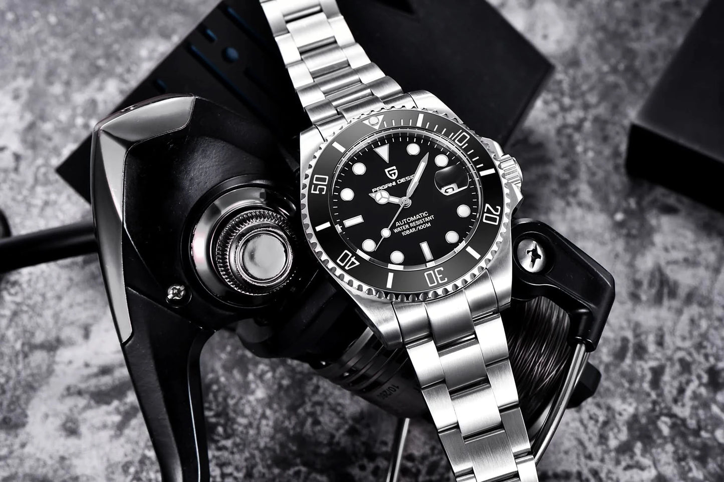 PAGANI DESIGN Luxury Sapphire Glass Men Automatic Watch 100m Waterproof Stainless Steel men mechanical wristwatches montre homme - M & M Global