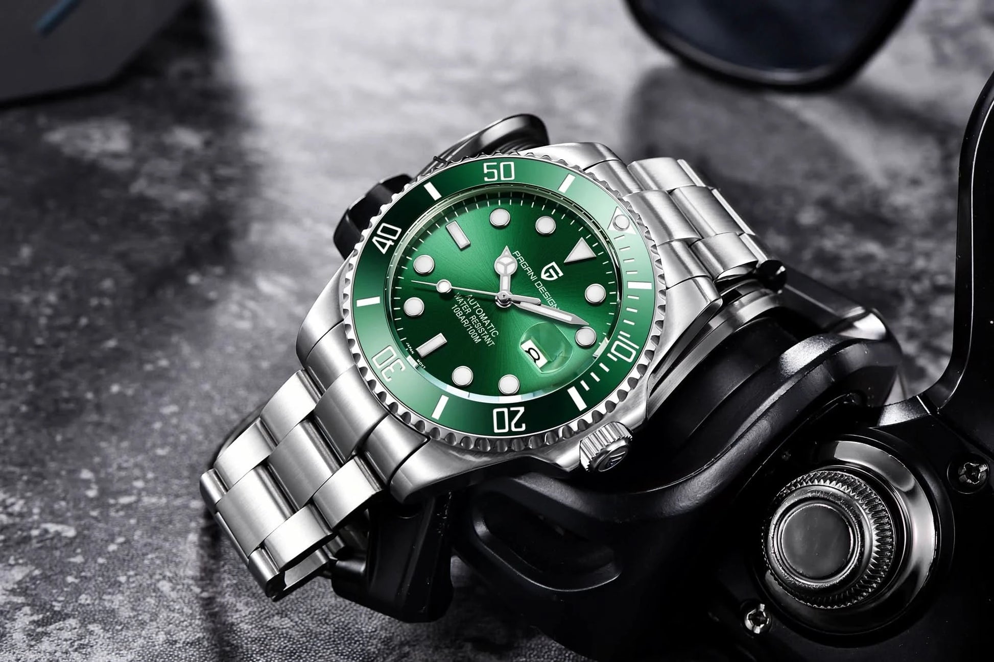 PAGANI DESIGN Luxury Sapphire Glass Men Automatic Watch 100m Waterproof Stainless Steel men mechanical wristwatches montre homme - M & M Global