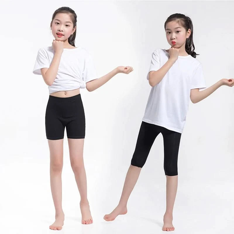 3-15Y girls spring summer pants calf-length leggings short Candy Color pants girls legging Knee Length baby girls cotton pants - M & M Global