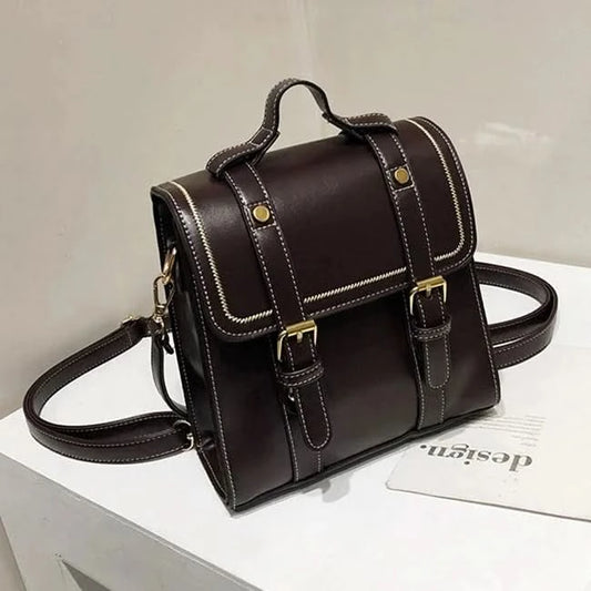 Vintage women messenger bags pu leather female shoulder bag small ladies Totes 2024 new Multifunction schoolbag bagpack handbag - M & M Global