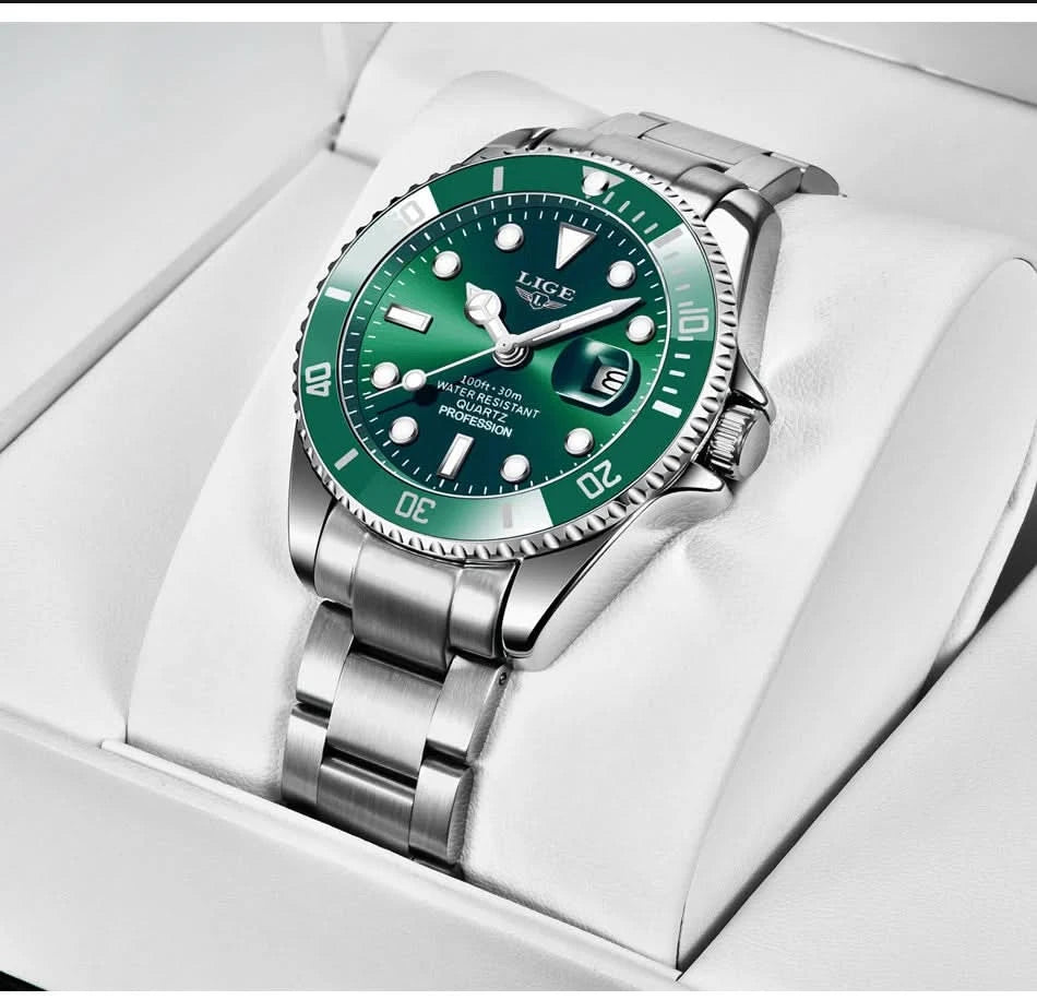 Reloj LIGE Top Brand Luxury Fashion Diver Watch Men Waterproof Date Clock Sport Watches Mens Quartz Wristwatch Relogio Masculino - M & M Global