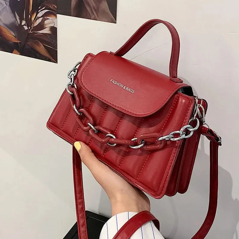 New Chains Shoulder Bag Women Solid Color Crossbody Bag Designer Messenger Handbag and Purse Luxury Top-handle Bag feminina - M & M Global