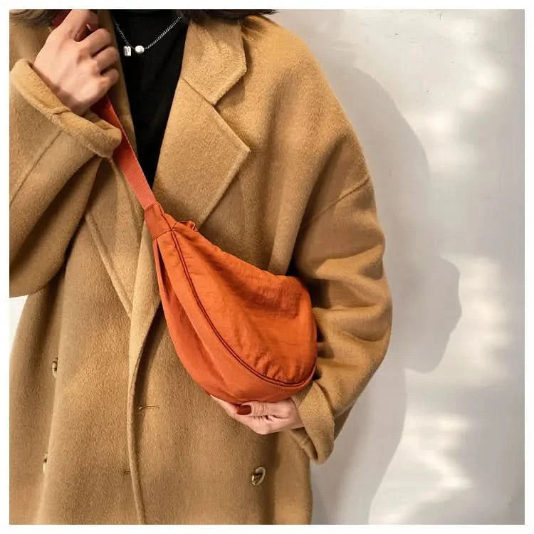 Simple Design Women's Messenger Bag Fashion Ladies Nylon Hobos Small Shoulder Bags Vintage Female Girls Purse Cloth Handbags - M & M Global