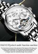 OLEVS Men's Watches Automatic Mechanical Business Wristwatch Waterproof Stainless Steel Strap Watch for Man Skeleton Calendar - M & M Global