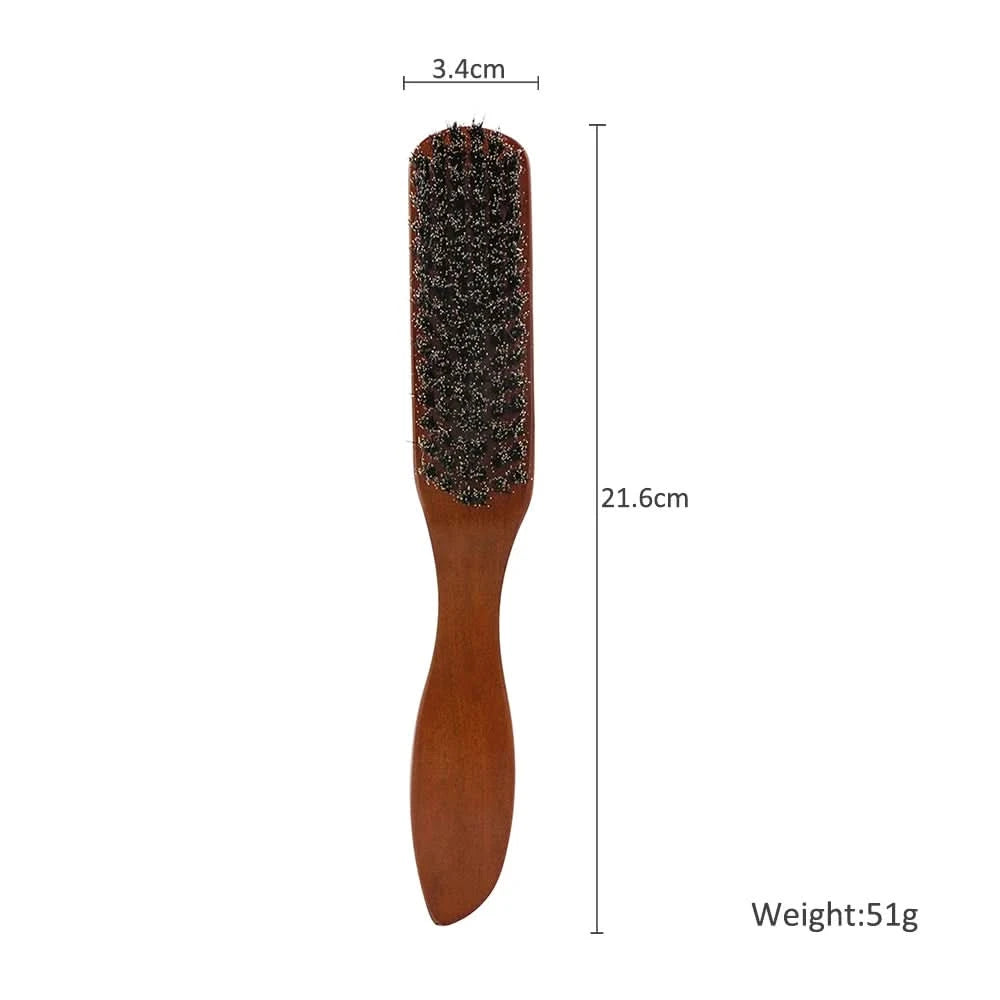 Natural Boar Bristle Beard Brush Men Facial Hair Cleaning Brush Professional Hairbrush Shaving Tools Beard Mustache Brushes - M & M Global