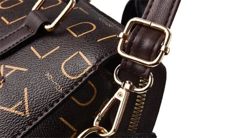 Fashion English Letter Handbag Women PU Leather Tassel Top-handle Bag Luxury Shoulder Bag Large Capacity Lady Tote Design Purse - M & M Global