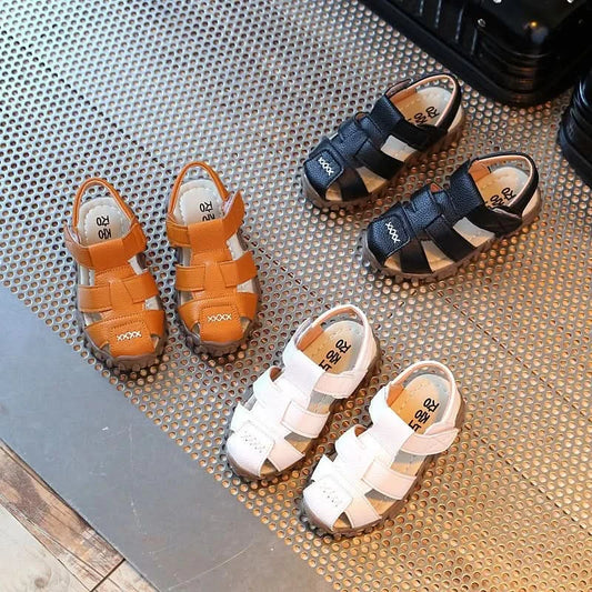 Leather Sandals Boys 2020 100% Soft Leather In Summer The New Boys And Girls Children Beach Shoes Kids Sport Sandals Princess S - M & M Global