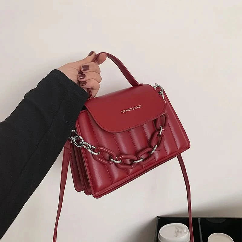 New Chains Shoulder Bag Women Solid Color Crossbody Bag Designer Messenger Handbag and Purse Luxury Top-handle Bag feminina - M & M Global