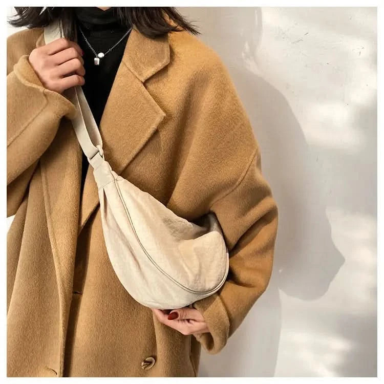 Simple Design Women's Messenger Bag Fashion Ladies Nylon Hobos Small Shoulder Bags Vintage Female Girls Purse Cloth Handbags - M & M Global