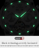 OLEVS Men's Watches Automatic Mechanical Business Wristwatch Waterproof Stainless Steel Strap Watch for Man Skeleton Calendar - M & M Global