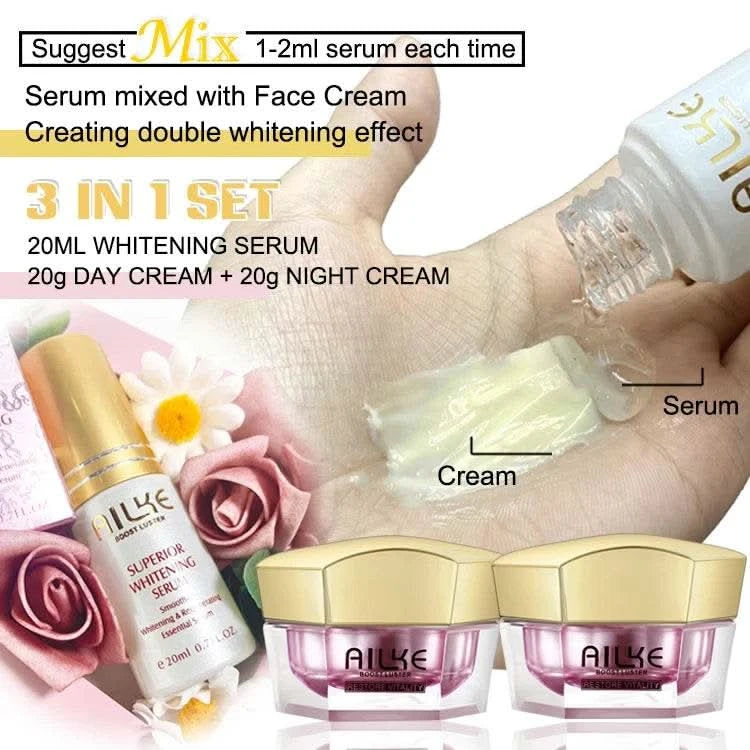 AILKE Lightening Face Cream, Antioxidant, Color Correction, Firming, With Sodium Hyaluronate, Clean Skin Facial Cream - M & M Global