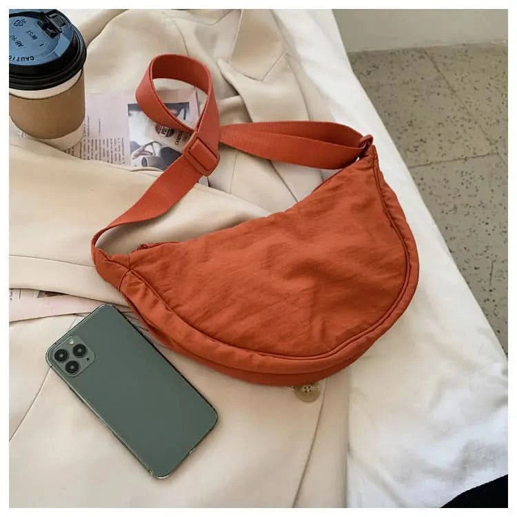 Simple Design Women's Messenger Bag Fashion Ladies Nylon Hobos Small Shoulder Bags Vintage Female Girls Purse Cloth Handbags - M & M Global