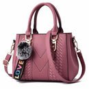 Embroidery Messenger Bags Women Leather Handbags Bags for Women Sac a Main Ladies hair ball Hand Bag - M & M Global