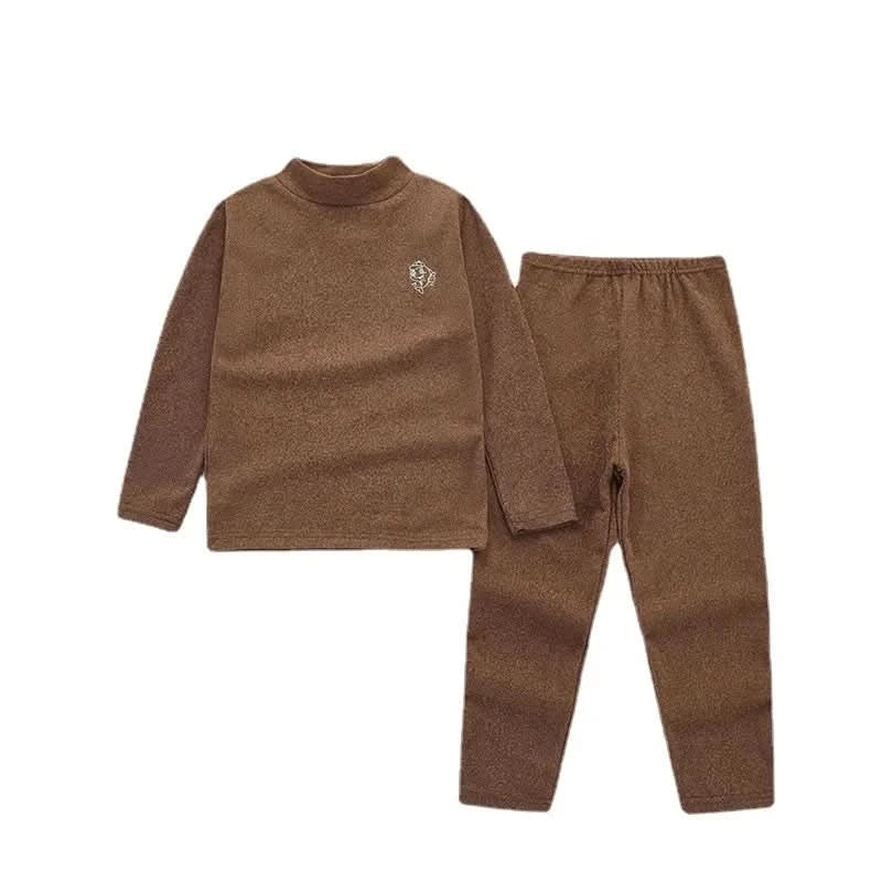 Autumn Winter Thermal Underwear Suit Girls Clothing Sets Boys Pajama Sets Baby No Trace Warm Sleepwear Candy Colors Kids Clothes - M & M Global