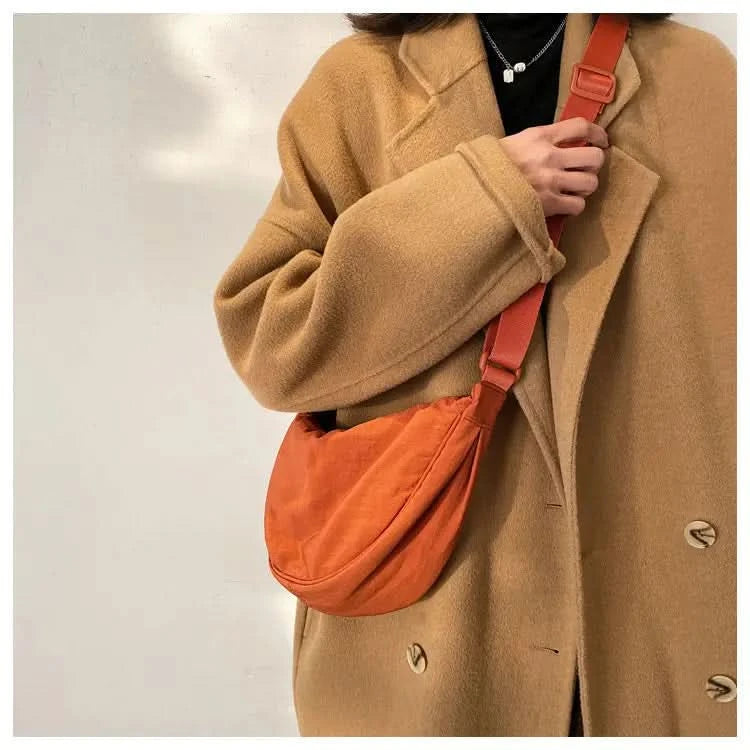 Simple Design Women's Messenger Bag Fashion Ladies Nylon Hobos Small Shoulder Bags Vintage Female Girls Purse Cloth Handbags - M & M Global