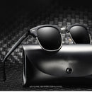 Classic Half Frame Polarized Sunglasses Men Women Retro Rivet Small Sun Glasses Male Popular Black Anti Glare Travelling Shades - M & M Global