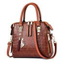 Yogodlns Luxury Crocodile Pattern Handbag Women Winter New PU Leather Tassel Shoulder Bag Brands Design Handle Bag Lady Purse - M & M Global
