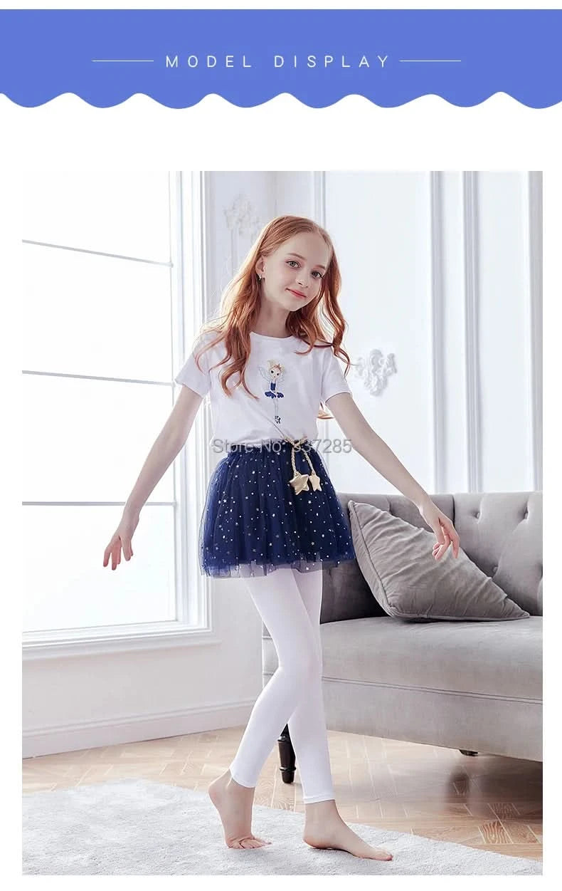 Spring Baby girl Boy nine-point Ballet dance leggings candy colors kids calf-length pants ankle-length Breathable child trousers - M & M Global