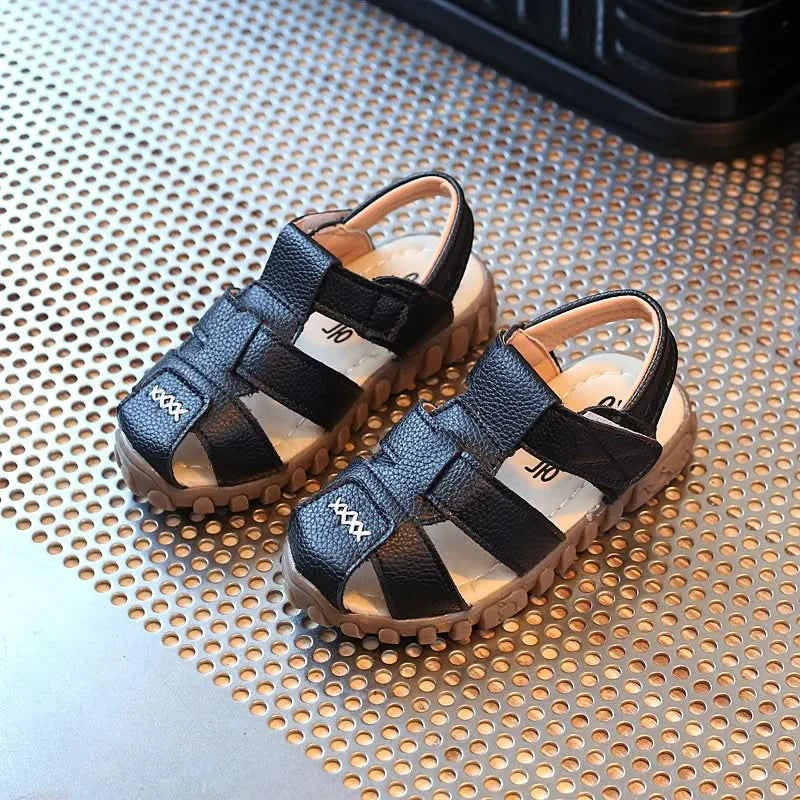 Leather Sandals Boys 2020 100% Soft Leather In Summer The New Boys And Girls Children Beach Shoes Kids Sport Sandals Princess S - M & M Global