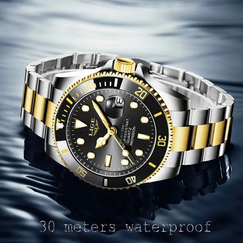 Reloj LIGE Top Brand Luxury Fashion Diver Watch Men Waterproof Date Clock Sport Watches Mens Quartz Wristwatch Relogio Masculino - M & M Global